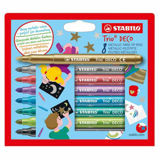 Stabilo Trio Deco Metallic FIENT -TIP PENS 8ST.