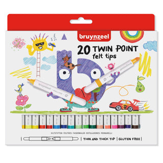 Bruynzeel - Twin Point felt-tip pens, 20 pieces