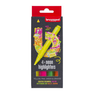 Bruynzeel highlighters neon 4 colors | 3 pieces