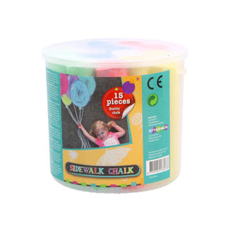Basic sidewalk chalk 15 pieces in a bucket