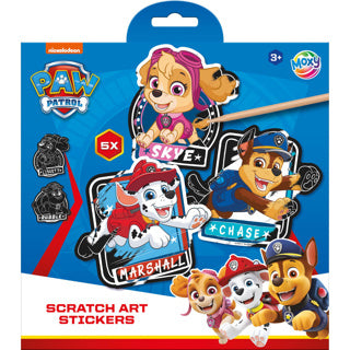 Creative Craft Group Scratch Art Stickers - Paw Patrol, 6dlg.