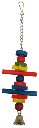 Felice giocattolo per uccelli da compagnia in legno di stella cadente