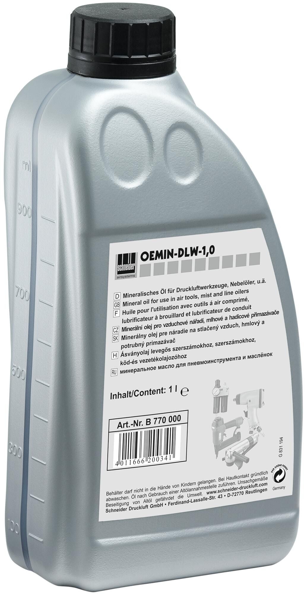 Schneider airsystems schneider lubricating oil oemin-dlw spec. oil for compressed sow