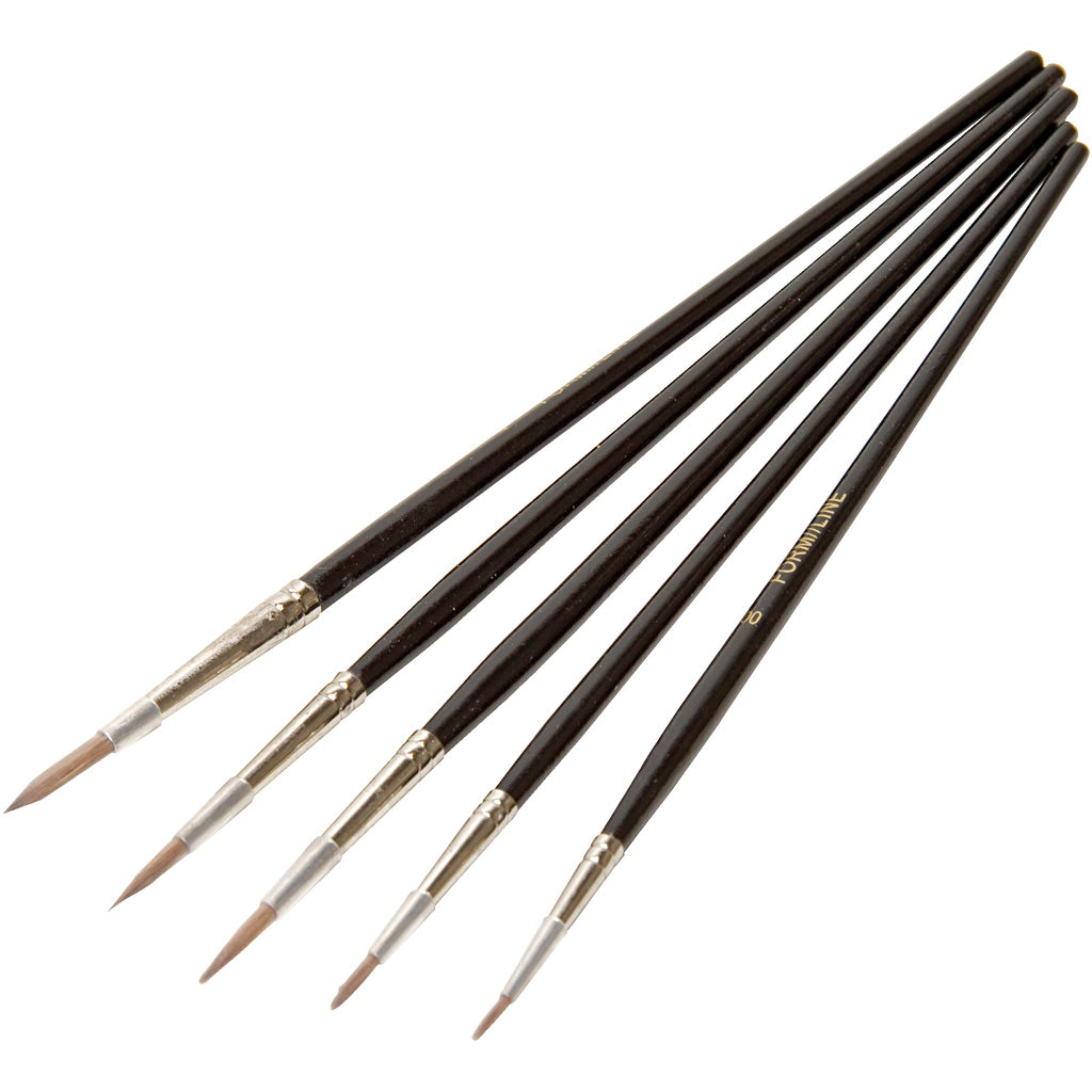 Creativ company watercolor brush set made of imitation sable hair, 5 pieces 1 bag