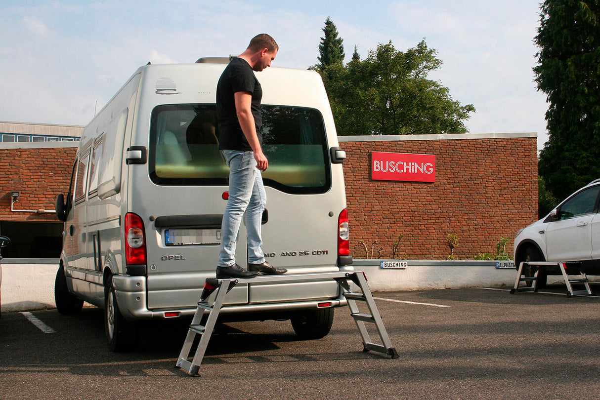 Busching veiligheidloopplatform alu working platform alu l hinged anti-slip