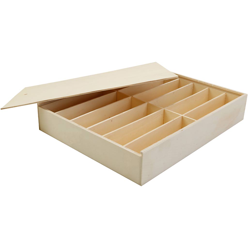 Creativ company wooden box with lid, size 29x37x6.5 cm, 1 piece