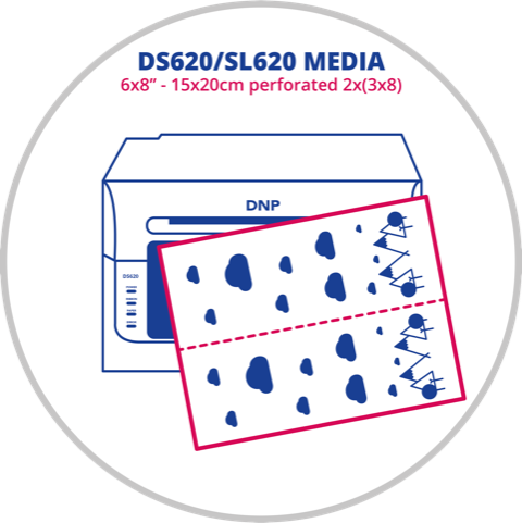 DNP paper 2 rolls � 200 pcs. 15x20 perforated on 7.5x20 for ds620