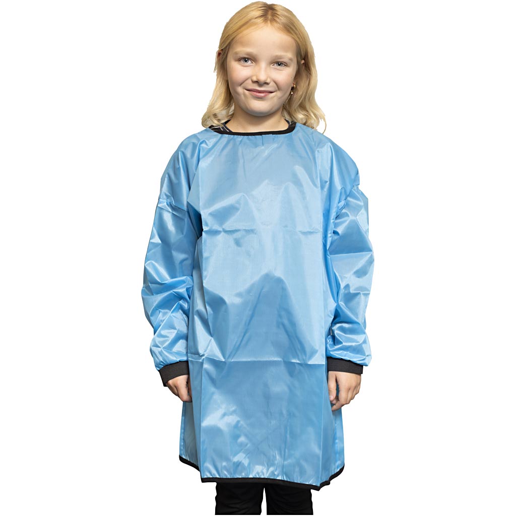 Creativ company artist's smock, l: 75 cm, size 7-12 years, turquoise, 10 pieces in a box