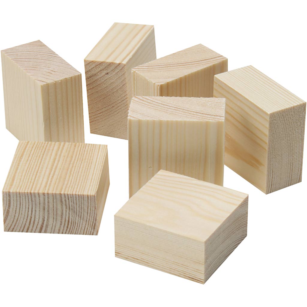 Creativ company wooden blocks legs, size 4x4x2 cm, 50 pieces 1 bag