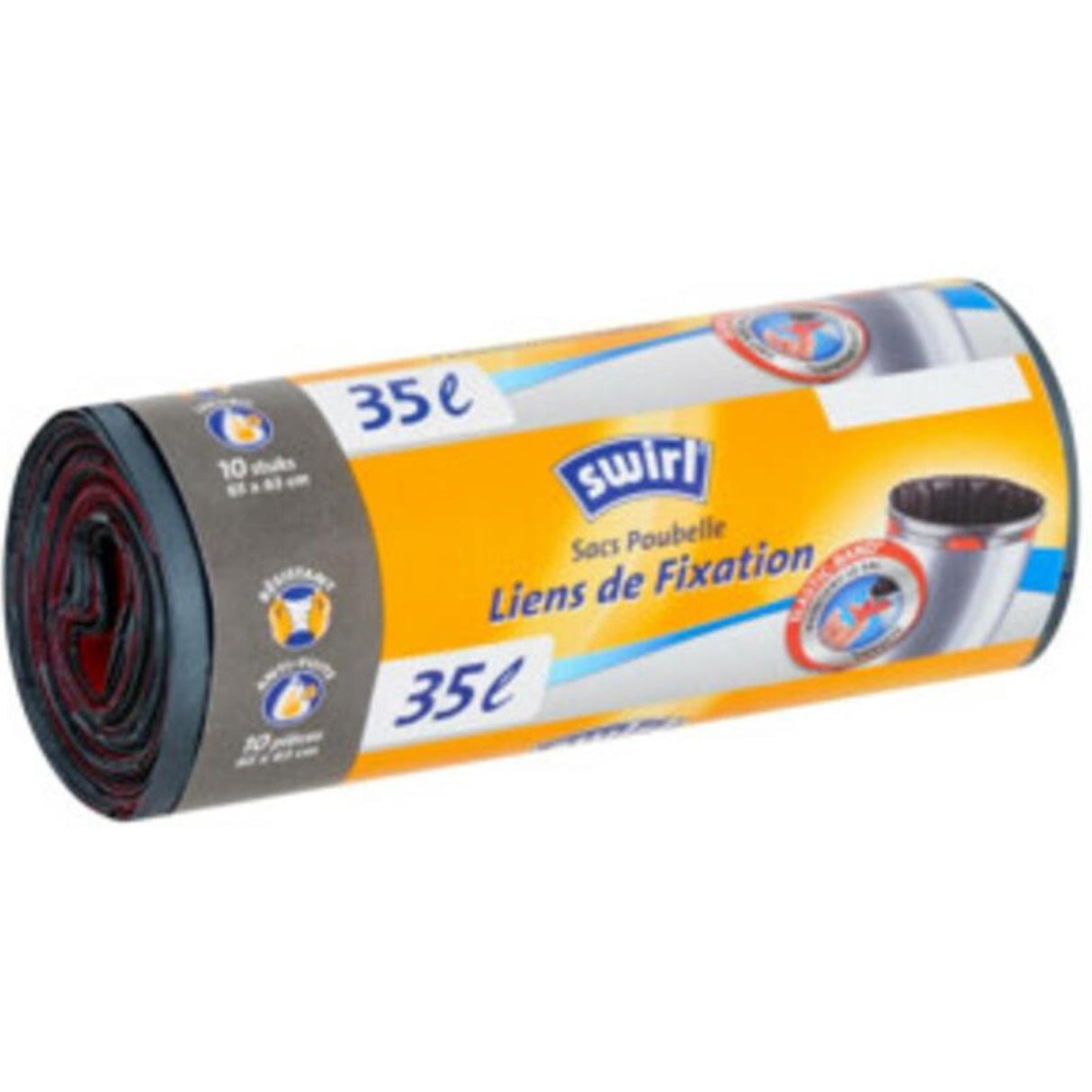 Sac poubelle à pédale Swirl avec sangle de fixation 35l 10 pcs