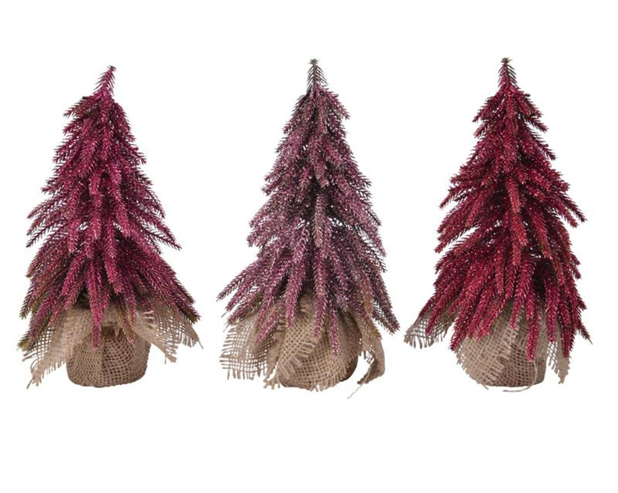 Decoris mini kerstboom roze 3ass 20cm
