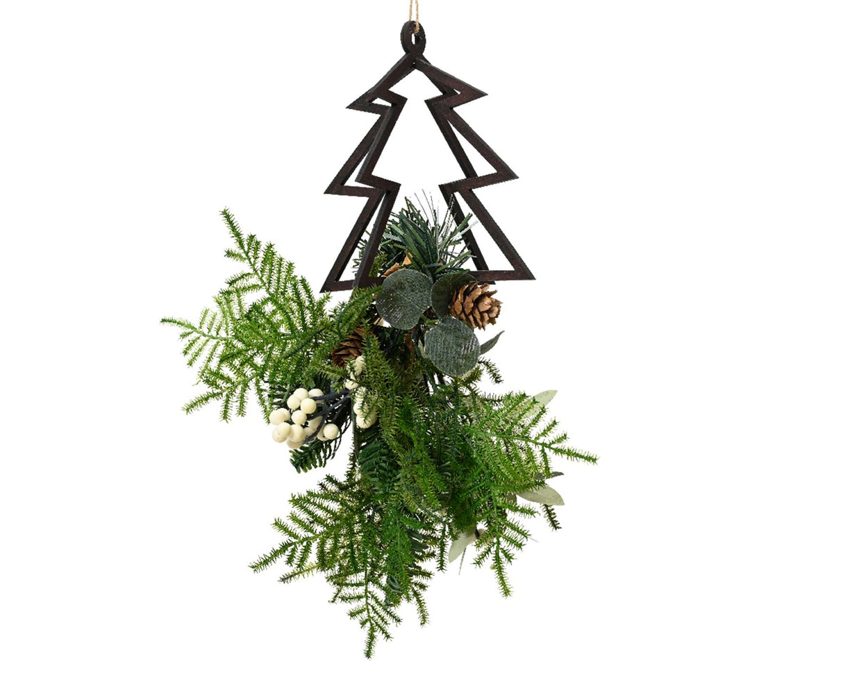 Decoris kersthanger met kerststukje h26cm