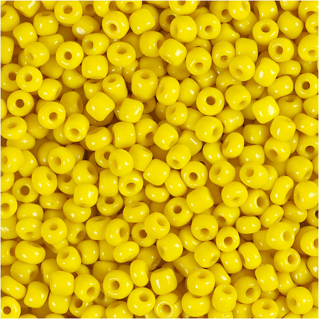 Creativ company seed beads, d 3 mm, size 8 0, hole size 0.6-1.0 mm, yellow, 25 g 1 box