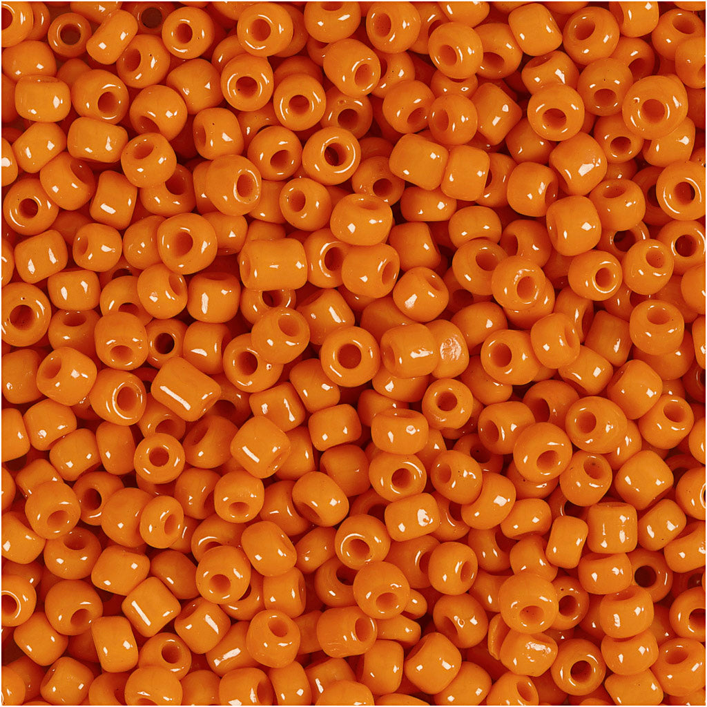 Creativ company rocailles, d 3 mm, size 8 0, hole size 0.6-1.0 mm, orange, 25 gr 1 box