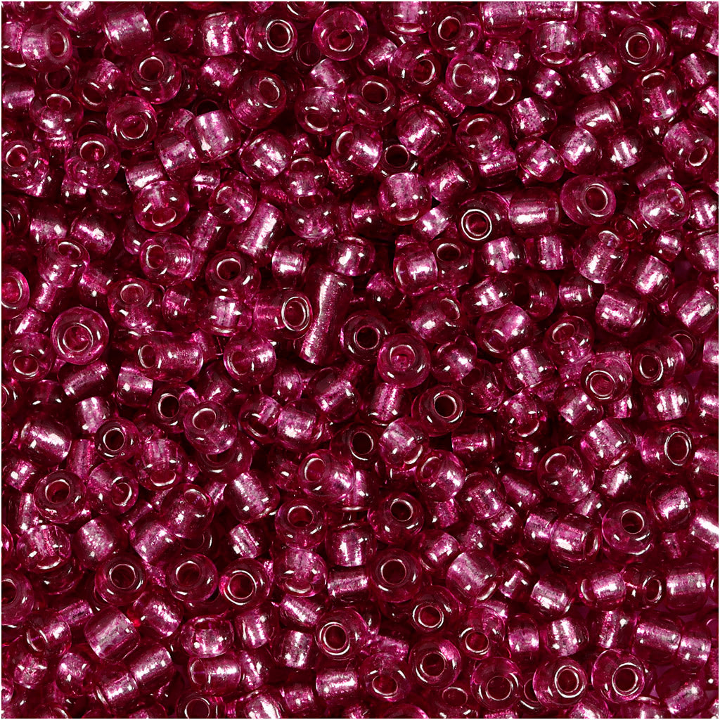 Creativ company rocailles, d 3 mm, size 8 0, hole size 0,6-1,0 mm, metallic purple, 25 gr 1 box