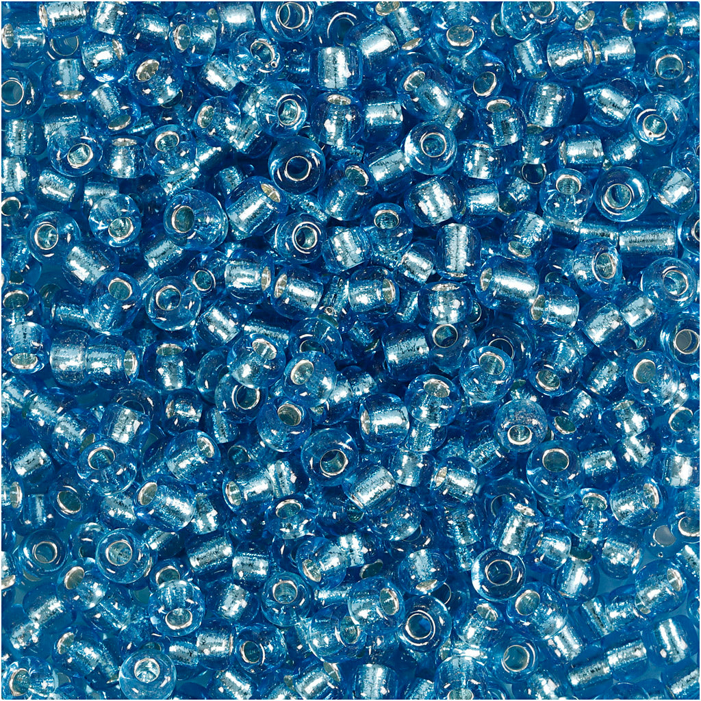 Creativ company seed beads, d 3 mm, size 8 0, hole size 0.6-1.0 mm, clear turquoise, 25 g 1 box