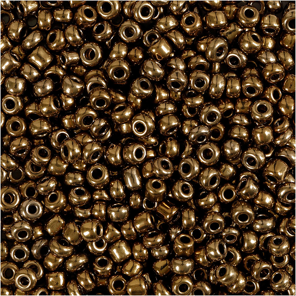 Creativ company seed beads, d 3 mm, size 8 0, hole size 0.6-1.0 mm, bronze, 25 gr 1 box