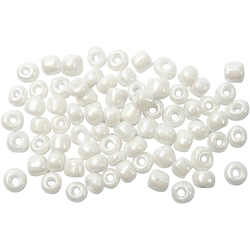 Creativ company seed beads, d 4 mm, size 6 0, hole size 0.9-1.2 mm, mother of pearl, 500 g 1 box