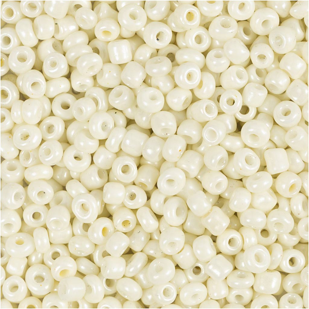 Creativ company seed beads, d 3 mm, size 8 0, hole size 0.6-1.0 mm, mother of pearl, 25 g 1 box