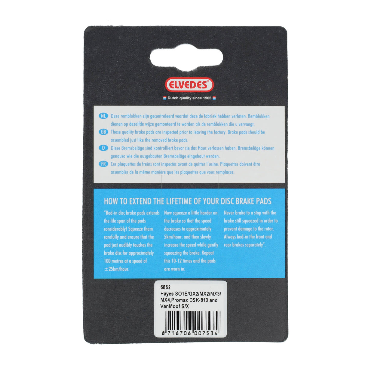 Scheibenbremsblöcke Elenden Organ. Hayes