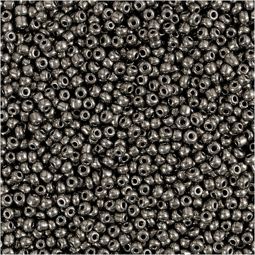 Creativ company seed beads, d 1.7 mm, size 15 0, hole size 0.5-0.8 mm, gray metal, 25 gr 1 box