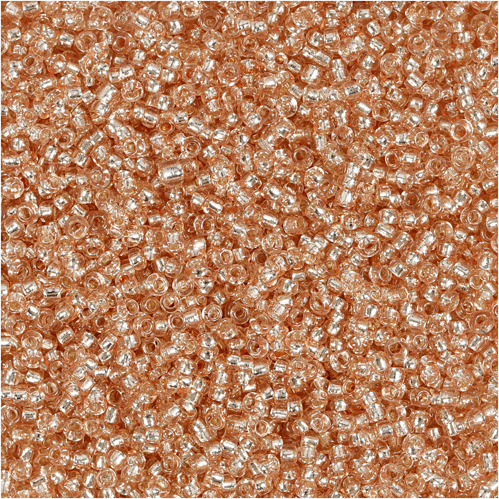 Creativ company rocailles, d 1,7 mm, afm 15 0, gatgrootte 0,5-0,8 mm, peach, 25 gr 1 doos