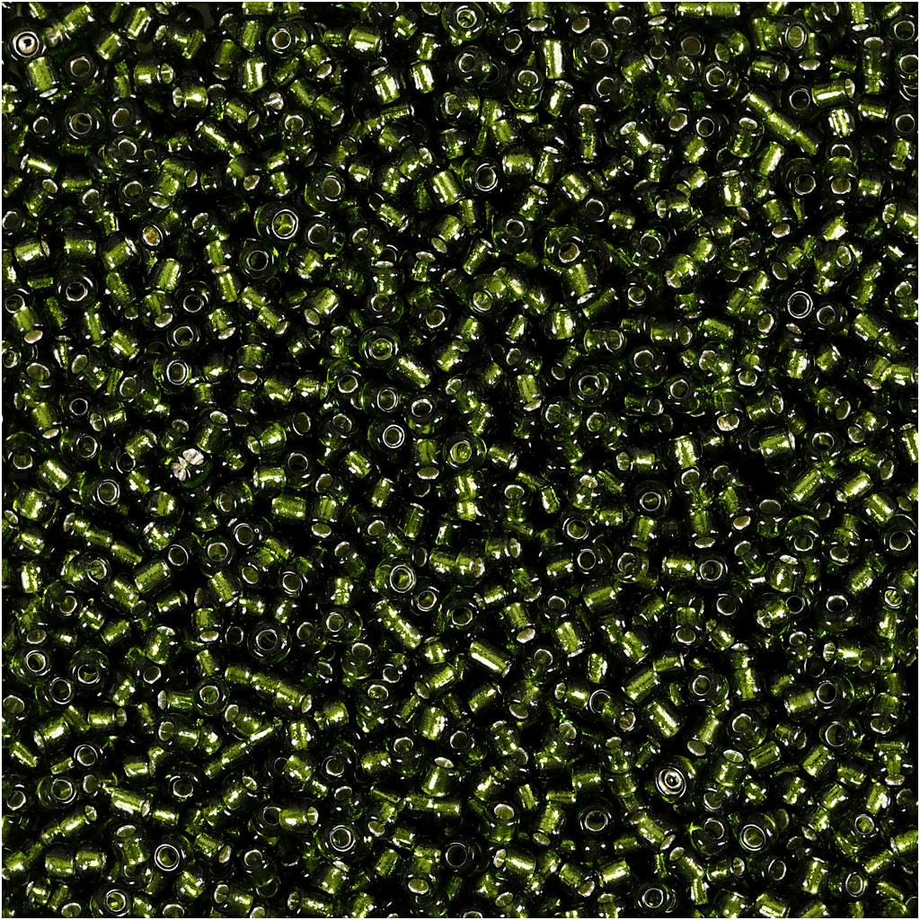 Creativ company seed beads, d 1.7 mm, size 15 0, hole size 0.5-0.8 mm, grass green, 25 g 1 box