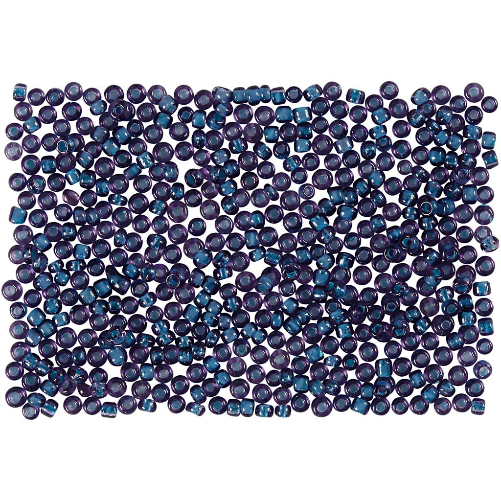 Creativ company rocailles, d 1.7 mm, size 15 0, hole size 0.5-0.8 mm, dark blue, 500 gr 1 bag