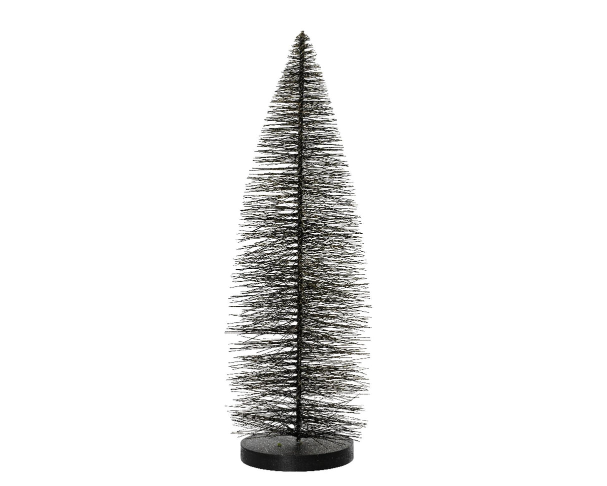 Decoris statua albero di Natale nero con oro 20cm