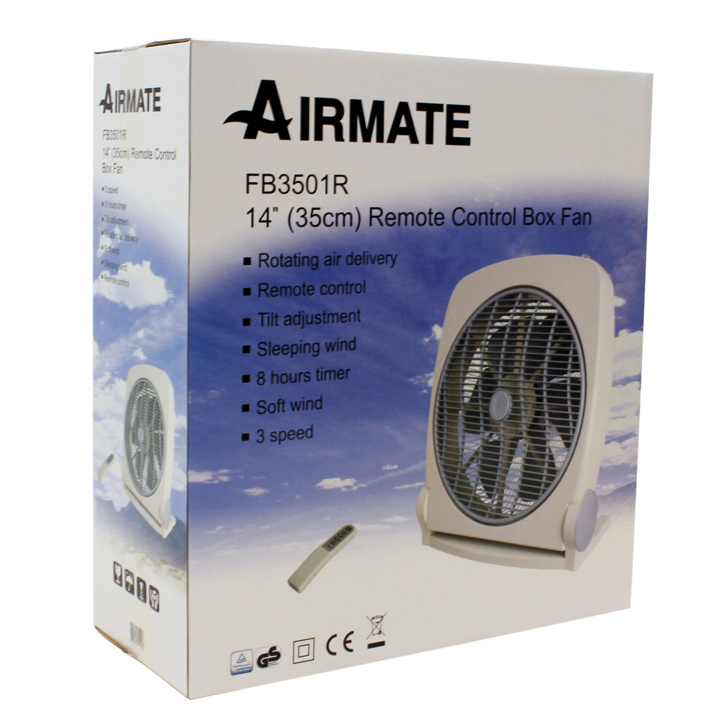 Airmate box fan + remote control 8h timer
