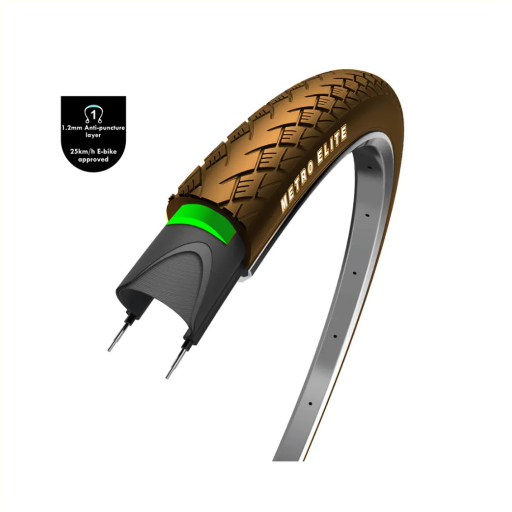 Wolff Metro Elite (1 mm Anti-Leck-Schicht), braun mit Reflexion, 28x1.75, Etro 47-622