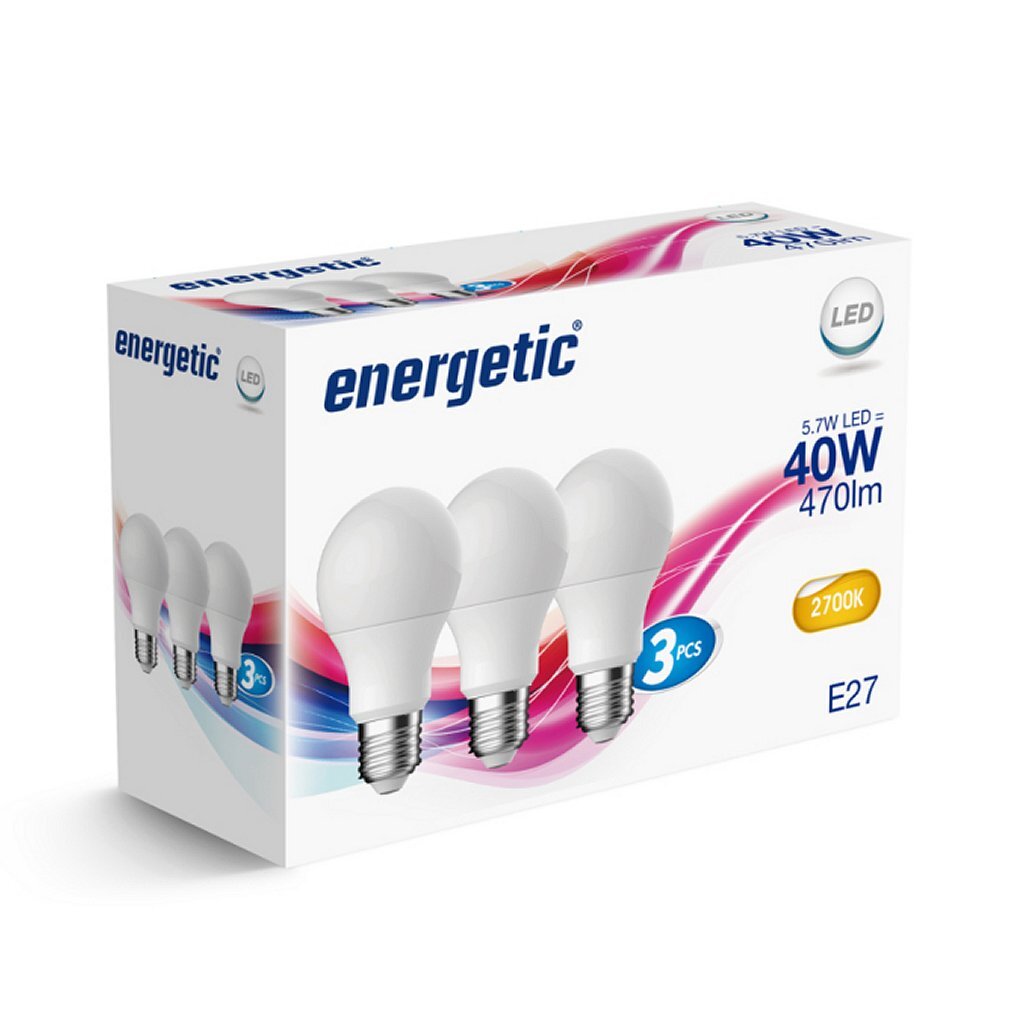Lámparas de bombilla LED enérgicas E27 40W 3 piezas