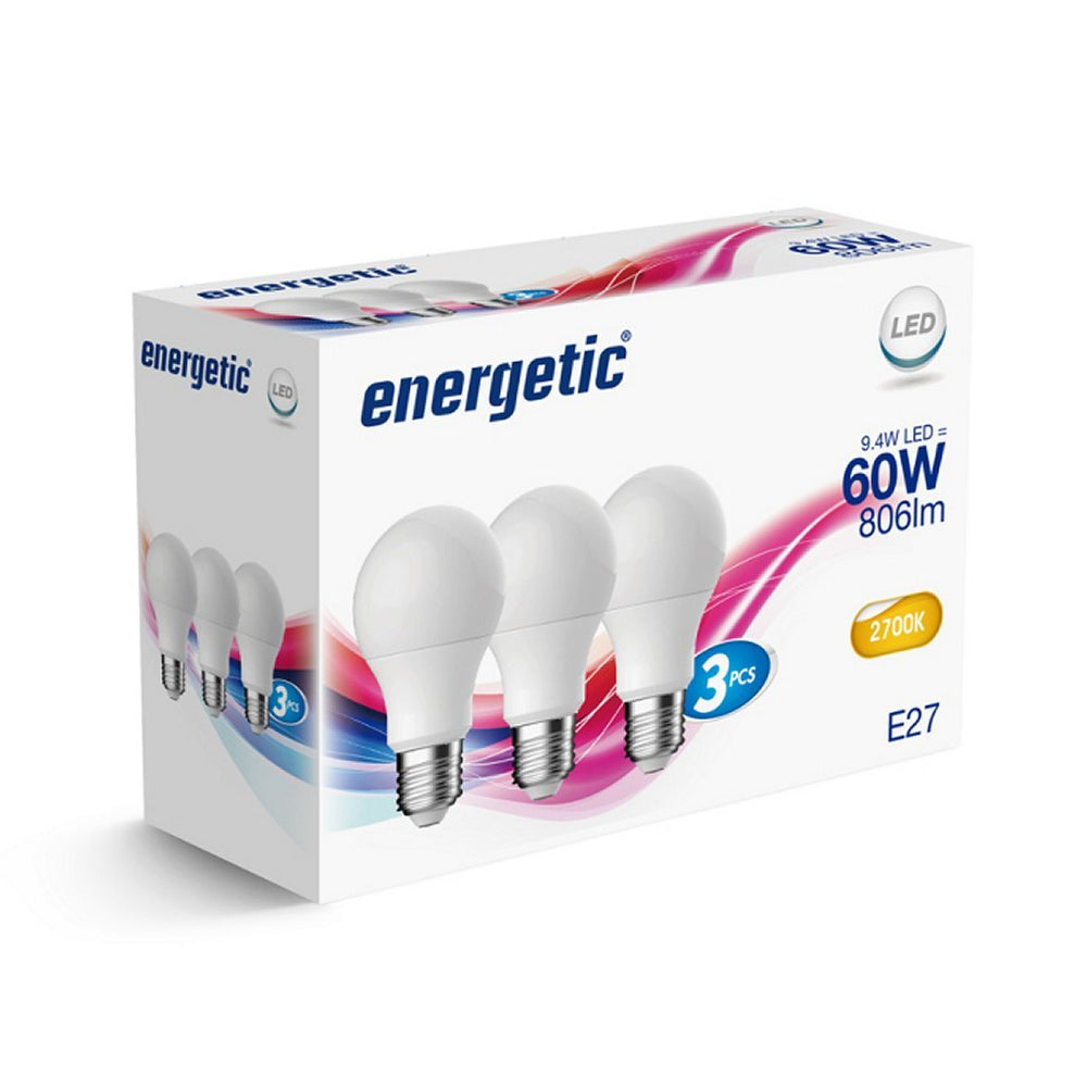 Lámparas de bombilla LED enérgicas E27 60W 3 piezas