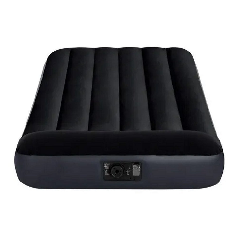 Intex 64146 repose-oreiller matelas pneumatique double classique + pompe 99x191x25 cm noir