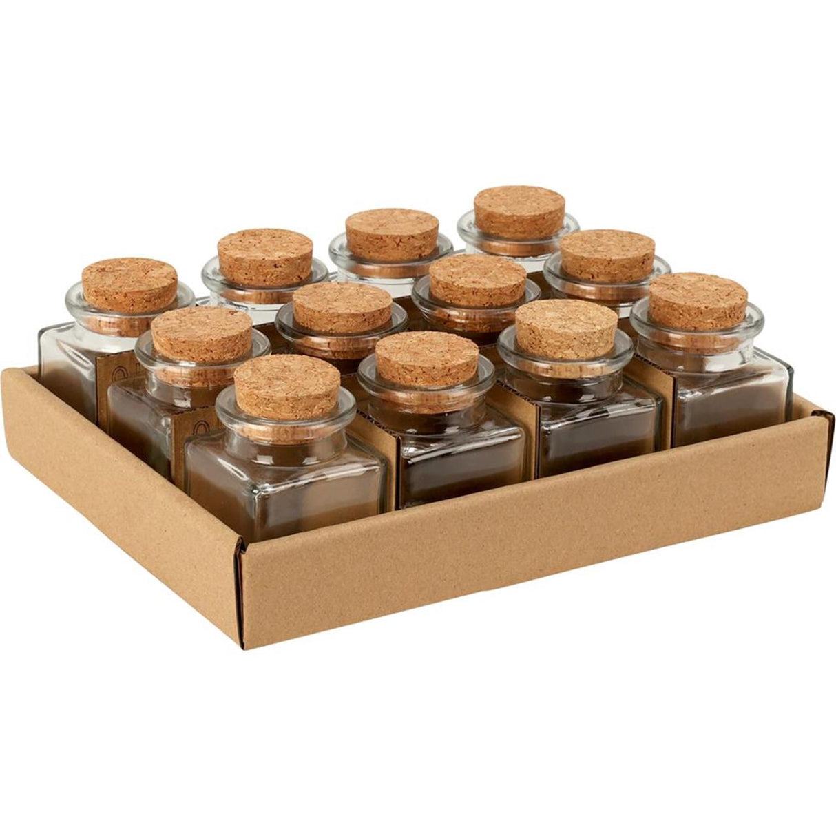 Excellent houseware voorraadpot glas met kurk deksel 50ml