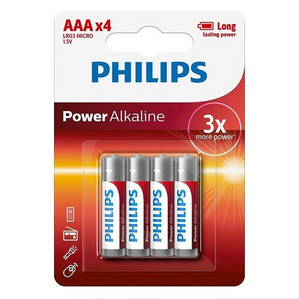 Philips aaa alkaline batteries 4 pieces