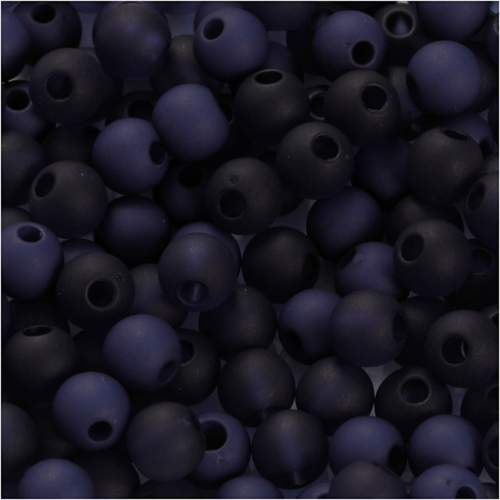 Creativ company plastic kralen, d 6 mm, gatgrootte 2 mm, ca. 150 stuk, blauw, 40 gr 1 doos