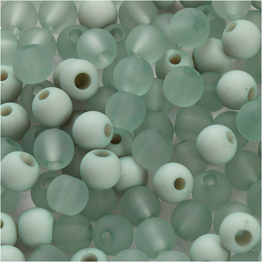 Creativ company plastic beads, d 6 mm, hole size 2 mm, approx. 150 pieces, light green, 40 g 1 box