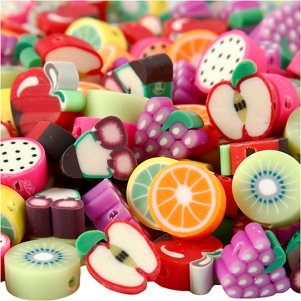 Creativ company figuurkralen, fruit, d 10 mm, gatgrootte 1,5 mm, 200 div 1 doos