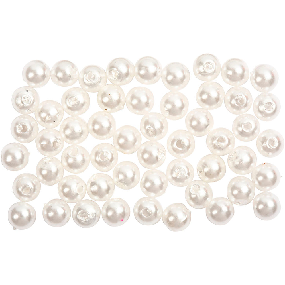 Creativ company wax beads, d 5 mm, hole size 0.7 mm, mother of pearl, 100 pieces 1 box