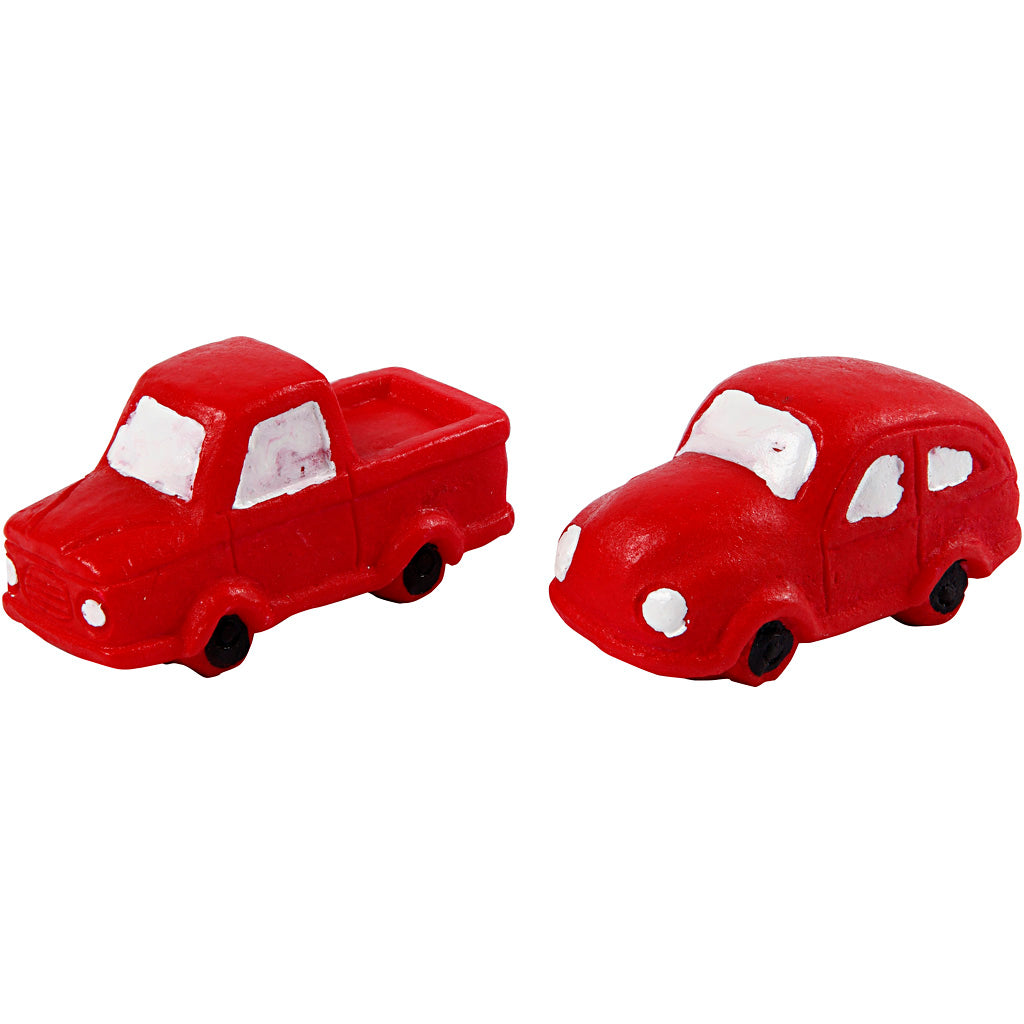 Creativ company miniature figures, h: 20 mm, l: 40 mm, red, 2 pieces in a box