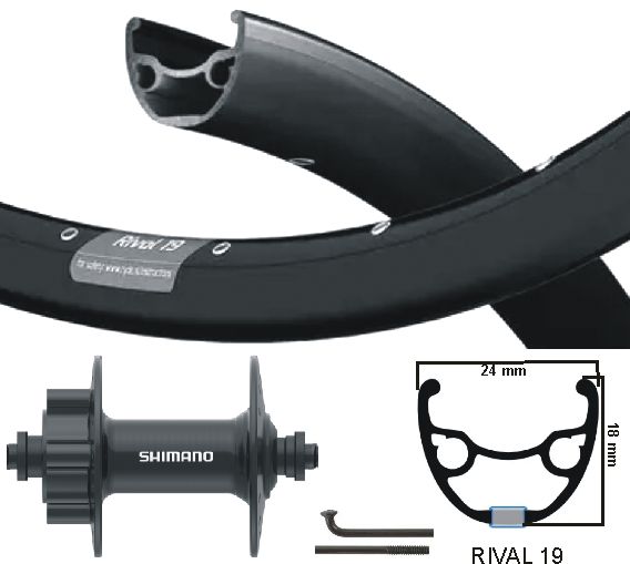 KGS Vorderrad 28 Zoll (622) Rivale 19 Black + Spaak Black Disc