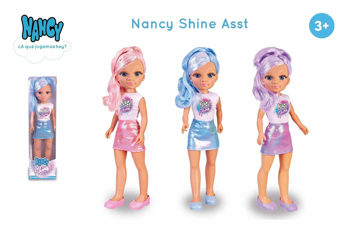 Famosa nancy doll with metallic look in 3 colors