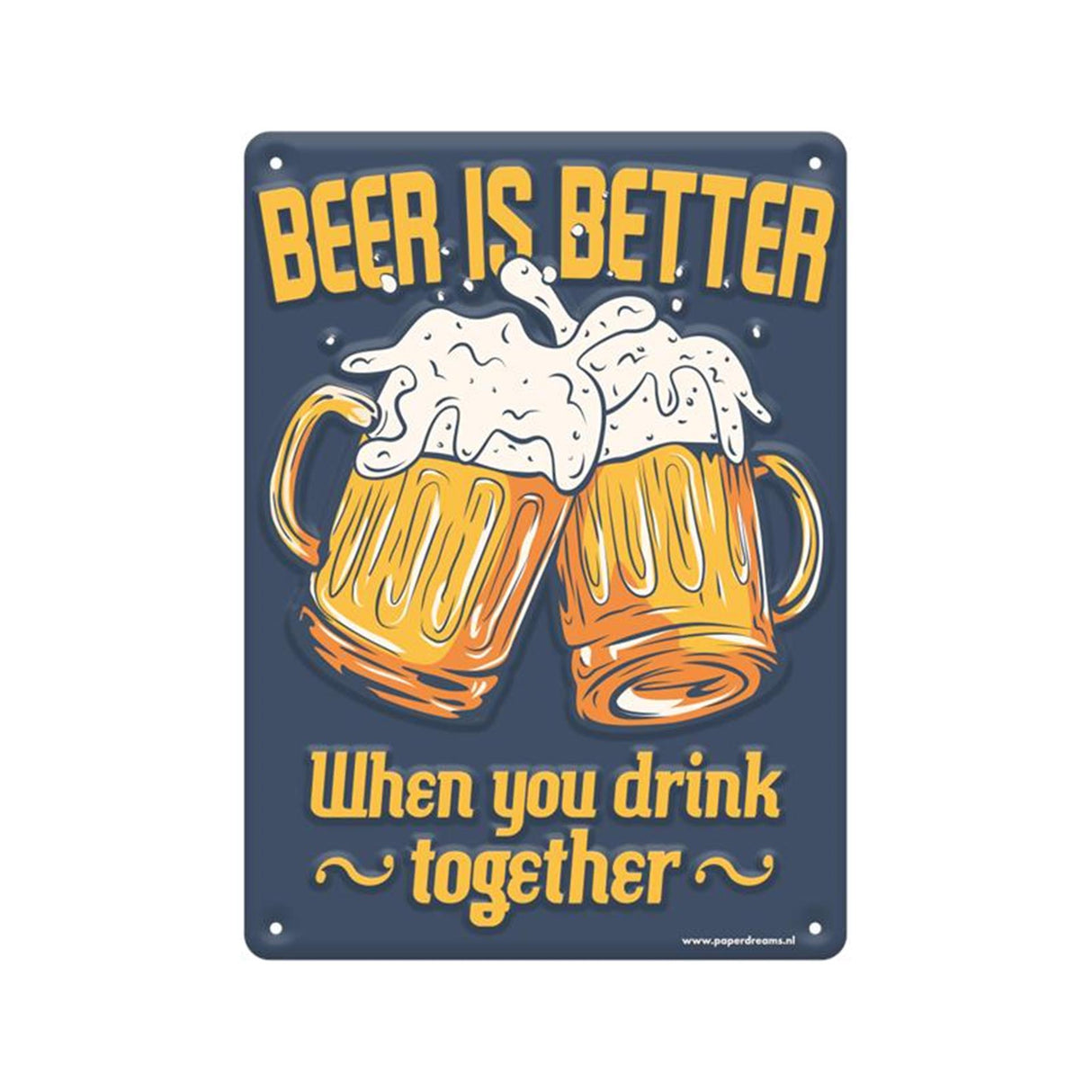 Paperdreams tekstbord metaal - beer is better