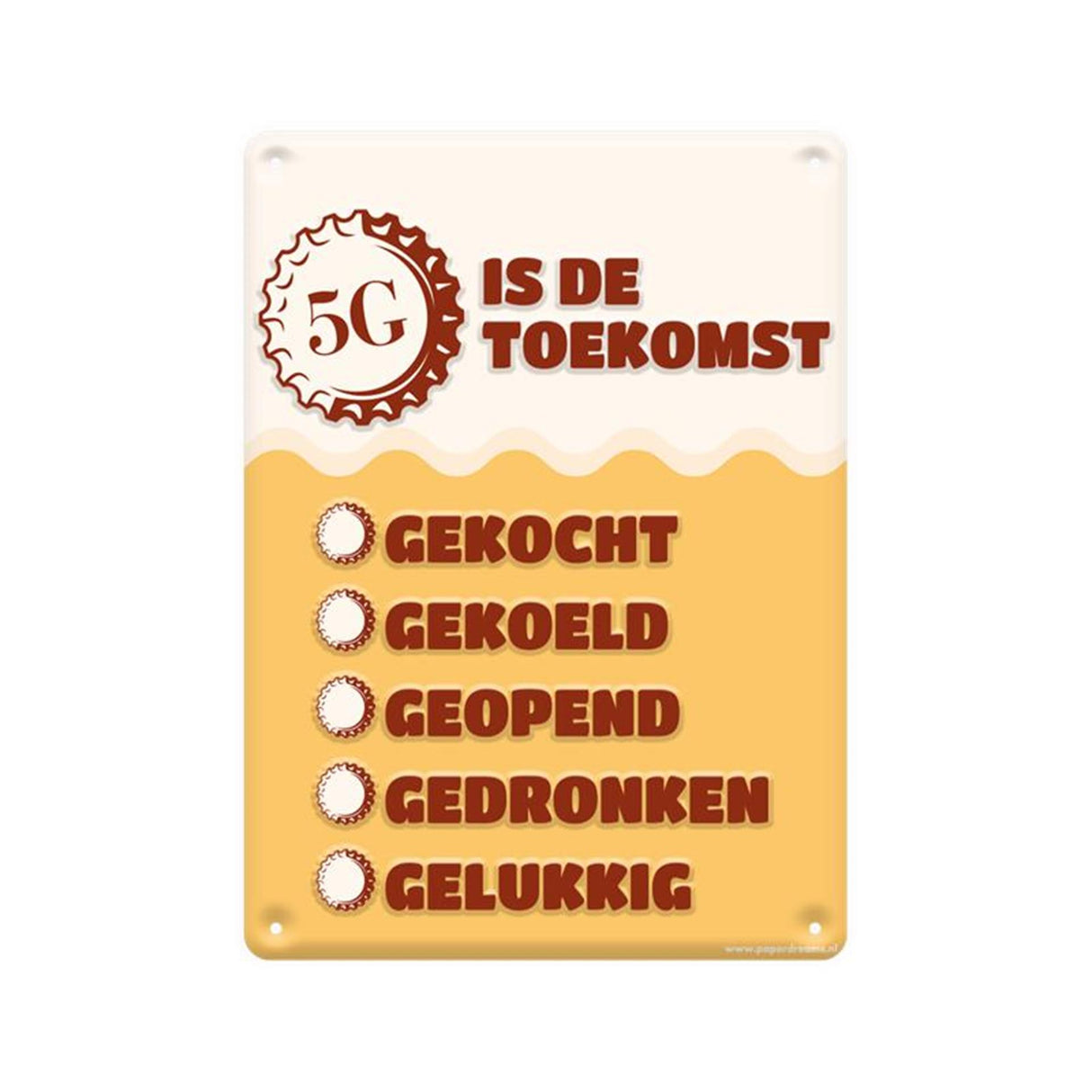 Paperdreams tekstbord metaal - 5g is de toekomst