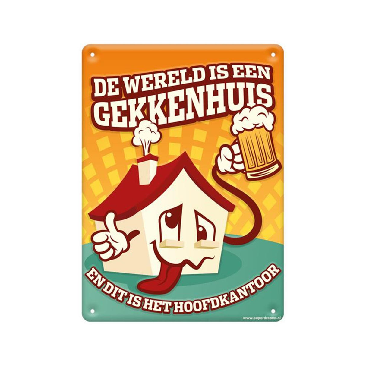 Paperdreams tekstbord metaal - gekkenhuis