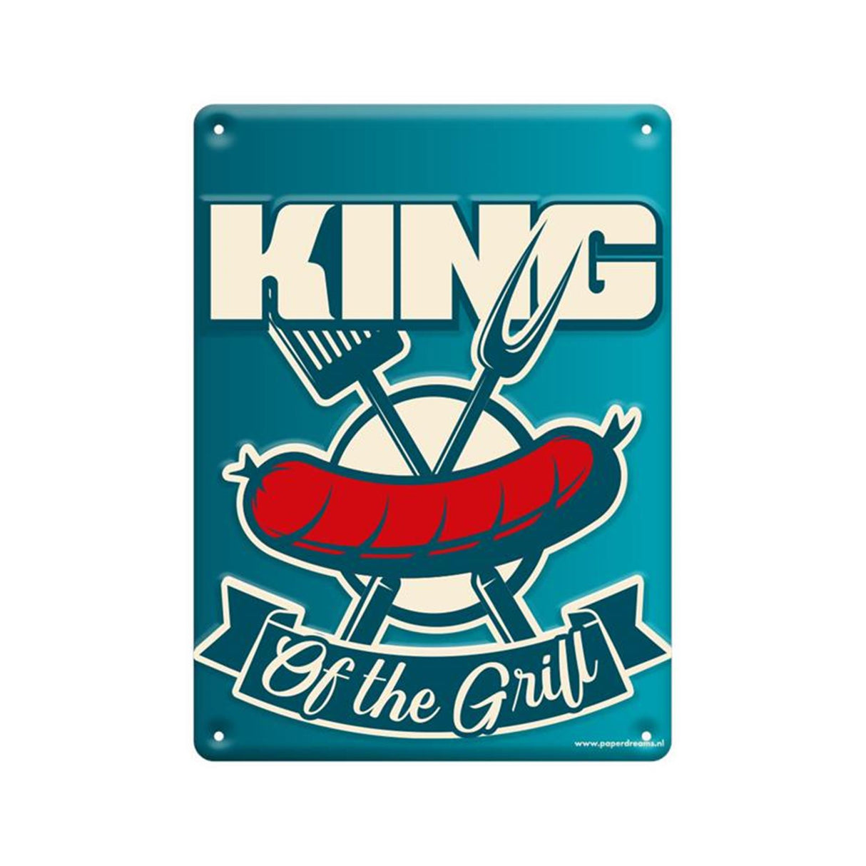 Paperdreams tekstbord metaal - king of the grill