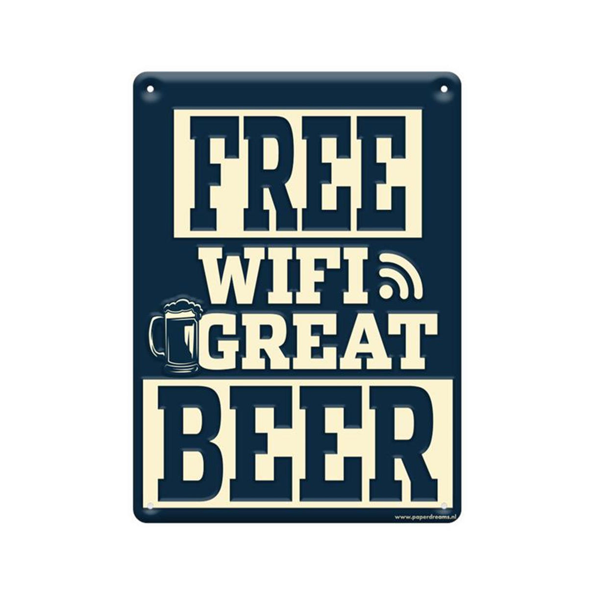 Paperdreams tekstbord metaal - free wifi