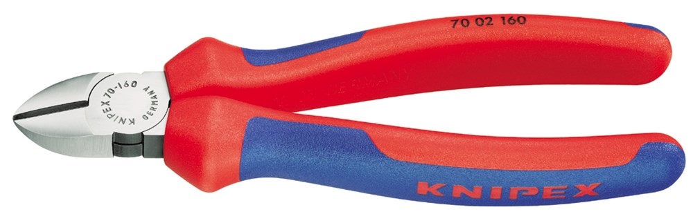 Knipex zijsnijtang gepolijst comfort 160 mm - 70 02 160 sb - 7002160sb