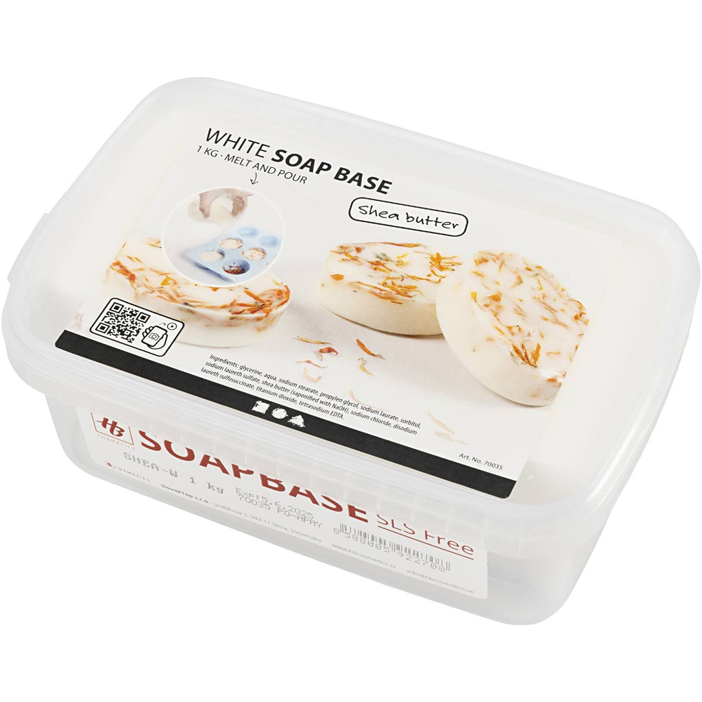 Creativ company soap base with shea butter, white, 1 kg